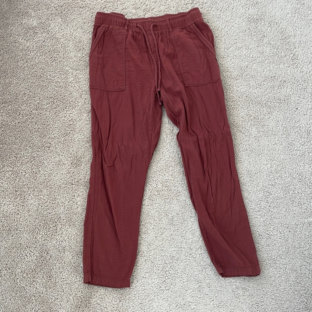 Old Navy Rust Colored Linen Joggers
